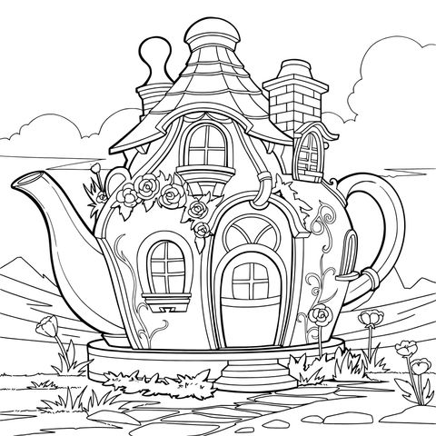 茶壶形状的童话小屋