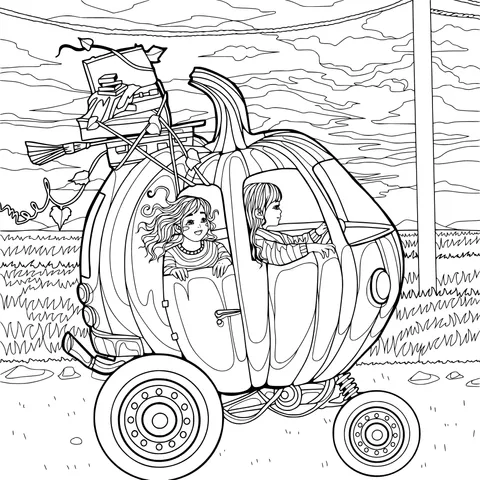 Joyful Journey in a Pumpkin Car