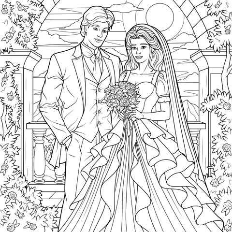 浪漫的新婚夫妇