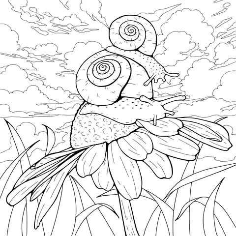 Two Snails on a Flower