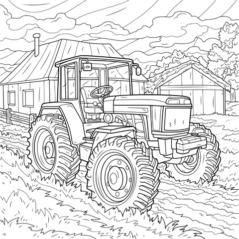 Blue Tractor in the Countryside