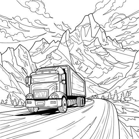 山间公路上的卡车