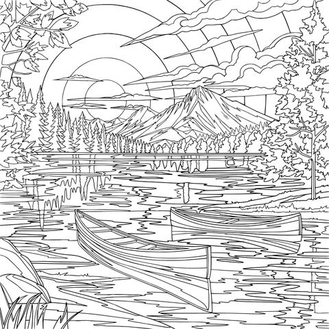 秋日湖畔美景