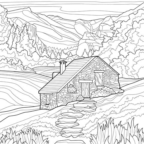 山间小屋风景