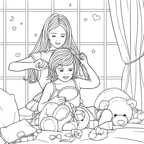Sisterly dressing - up time
