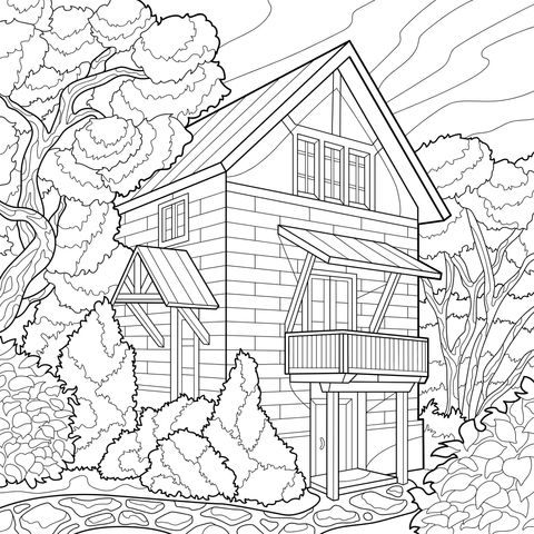 秋日中的小屋