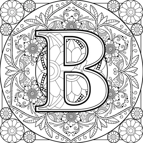 Flower - decorated letter B