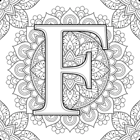 Ornamental Letter F Pattern