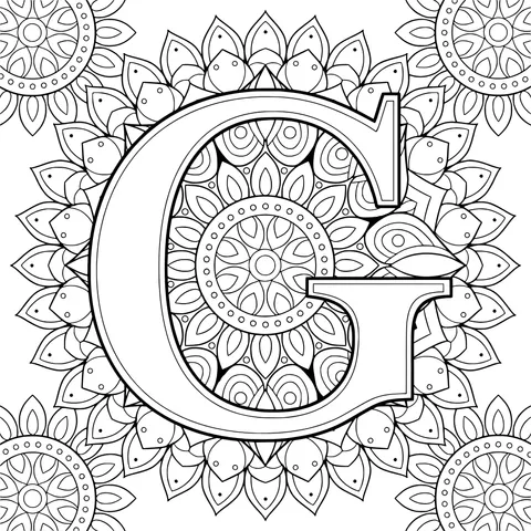Floral Mandala - style Letter G