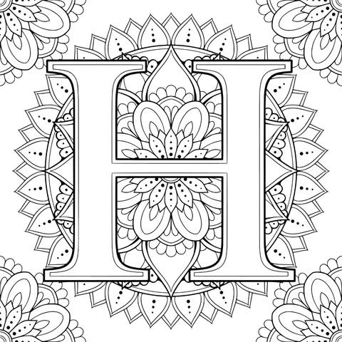 Decorative Letter H Pattern