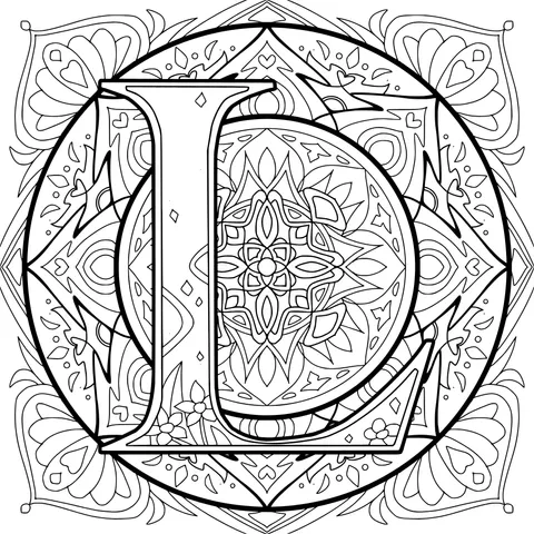 Colorful Mandala - style Letter L