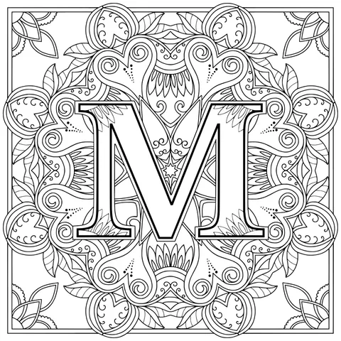 Ornamental Letter M Pattern