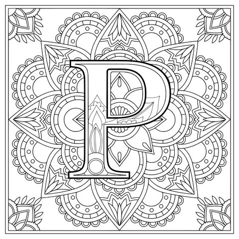 Mandala - style letter P pattern