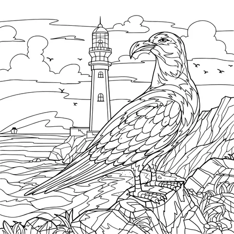 Seagull and Lighthouse