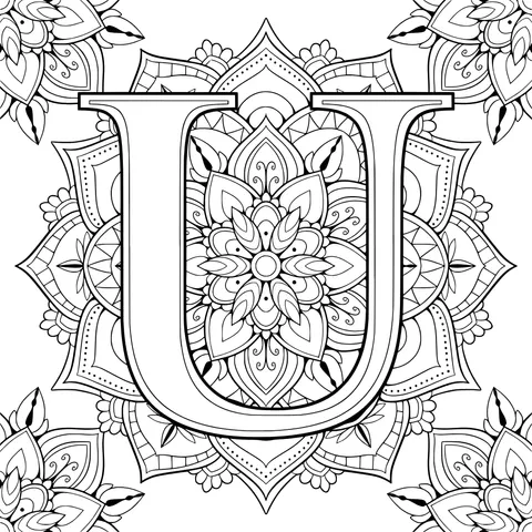 Decorative Letter U Pattern