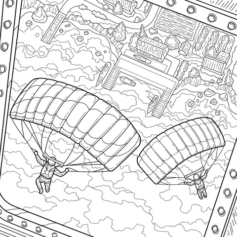 Two people gliding in the air overlooking the beautiful scenery