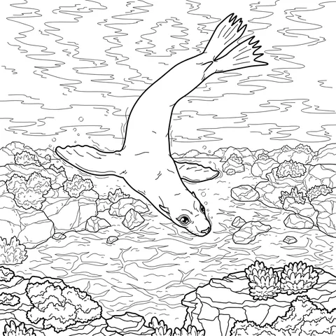 Sea Lion Underwater