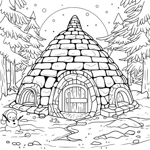 森林中的石砌小屋