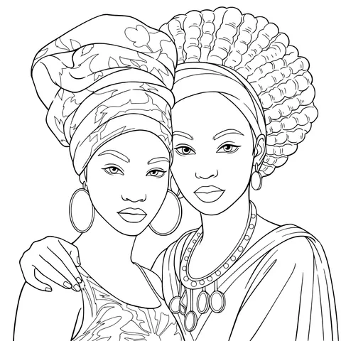 Intimate photo of two African - women