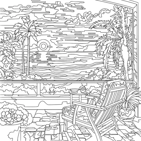 Seaside Terrace at Sunset