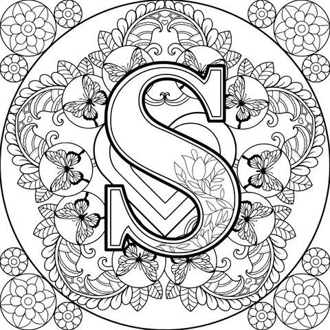 Flower - decorated Letter S