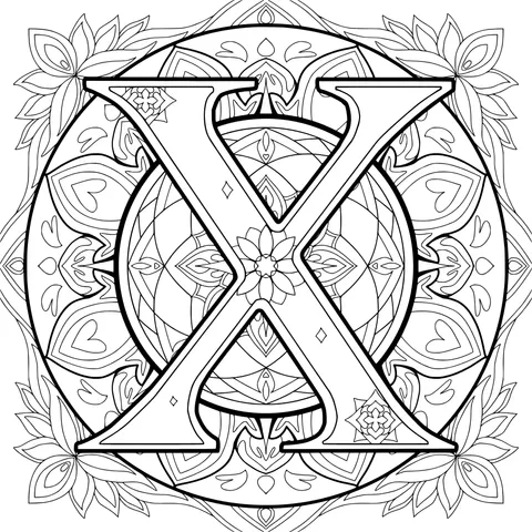 Decorative Letter X Pattern