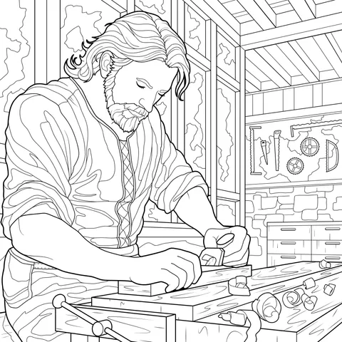 A focused carpenter