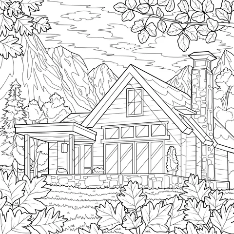 Autumn Cottage in the Mountains