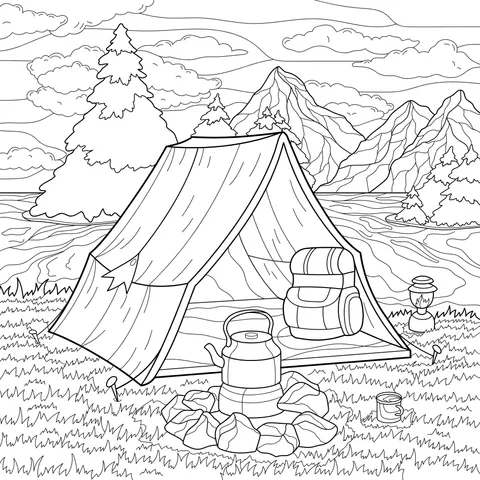 Outdoor camping scene