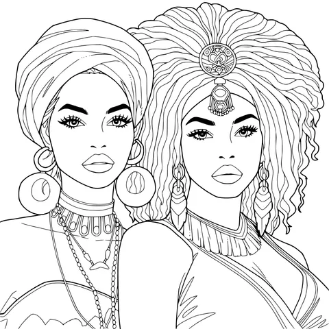 Two Women in Traditional Attire