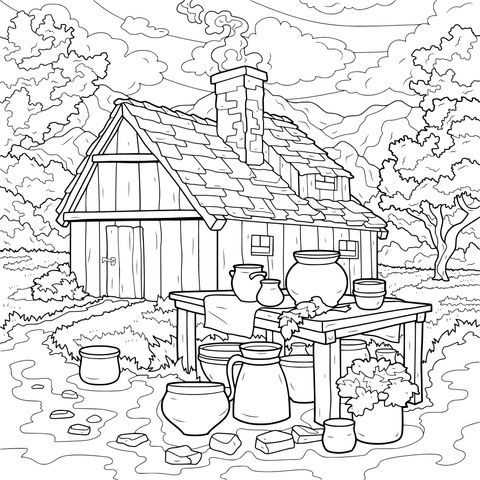 田园小屋场景