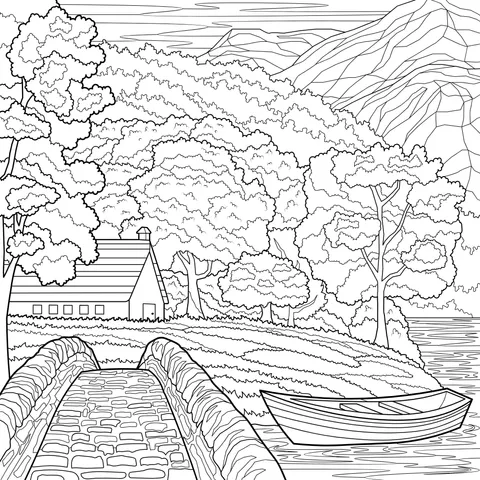 Beautiful Scenery of Lakeside Cottage