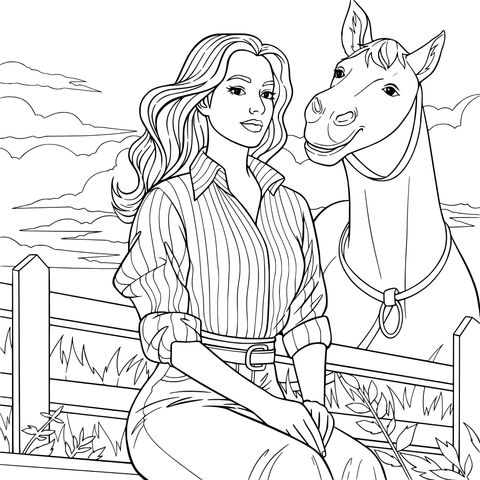 女子与马的温馨时光