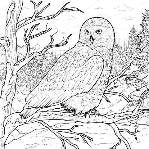 Snowy Owl at Winter Dusk