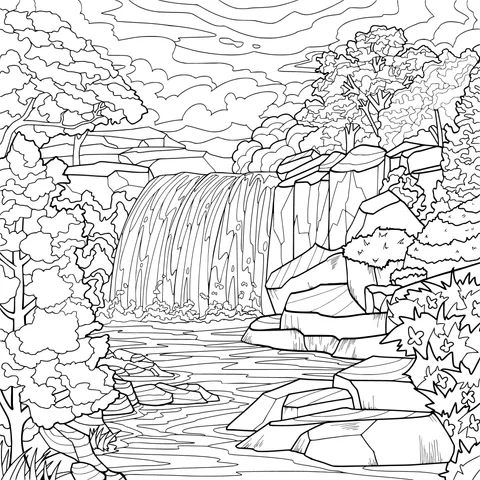 Beautiful Waterfall Landscape