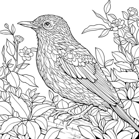 Colorful Bird in the Flower丛