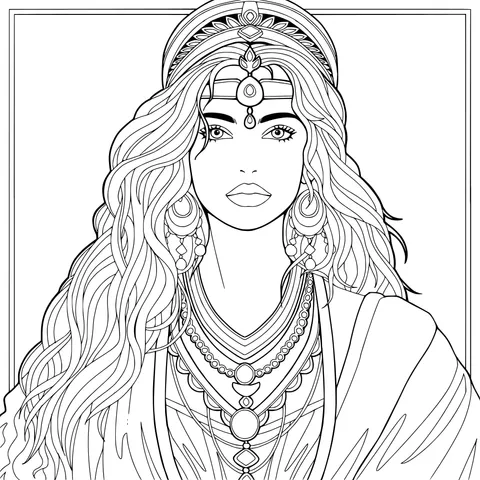 Woman adorned with magnificent jewels