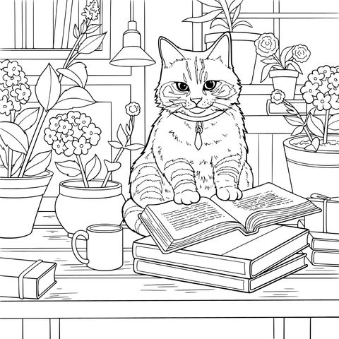猫咪在看书