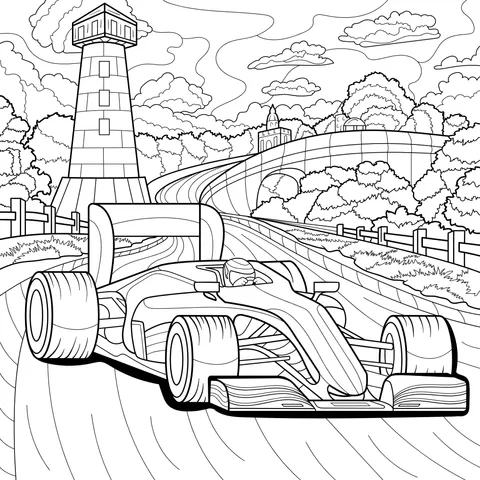 Red Racing Car on the Track
