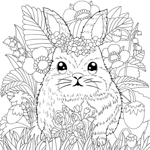 花丛中的兔子