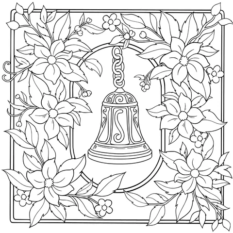 Golden Bell Surrounded by Flowers
