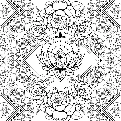 Colorful Floral Geometric Pattern