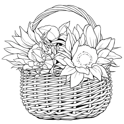 Sunflowers in a Basket