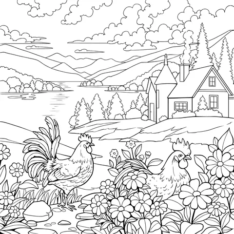Rural scenery by the lakeside