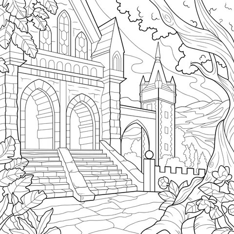 Fairytale - style castle landscape
