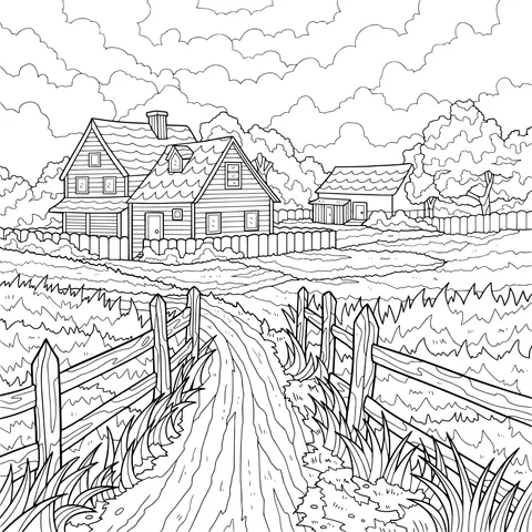 Rural Path and Houses