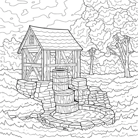 Wooden Well in the Countryside
