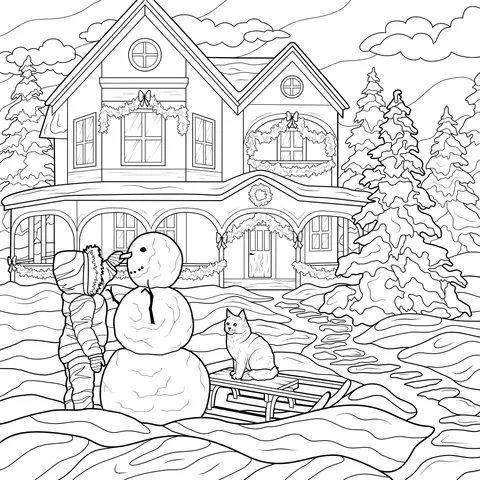 A Cozy Scene on a Snowy Night