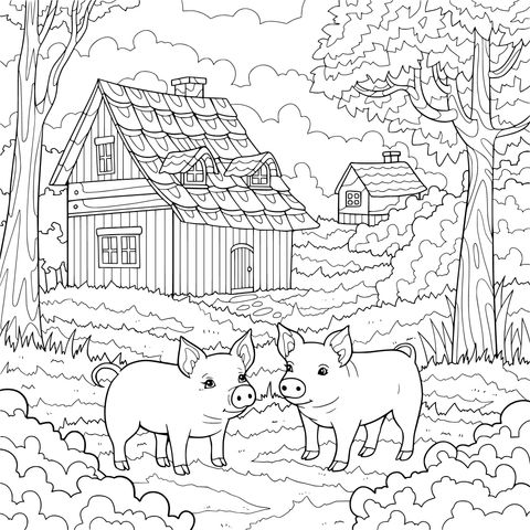 田园中的双猪