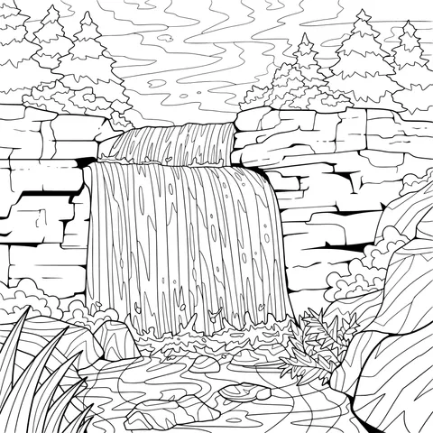 Beautiful Waterfall Landscape